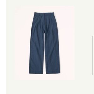 Abercrombie Linen Blend Wide Leg Tailored Trouser